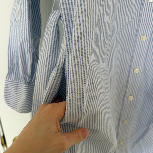 Brooks Brothers Women's Blue and White Striped Long Sleeve Shirt Dress Size 2 - Picture 6 of 10